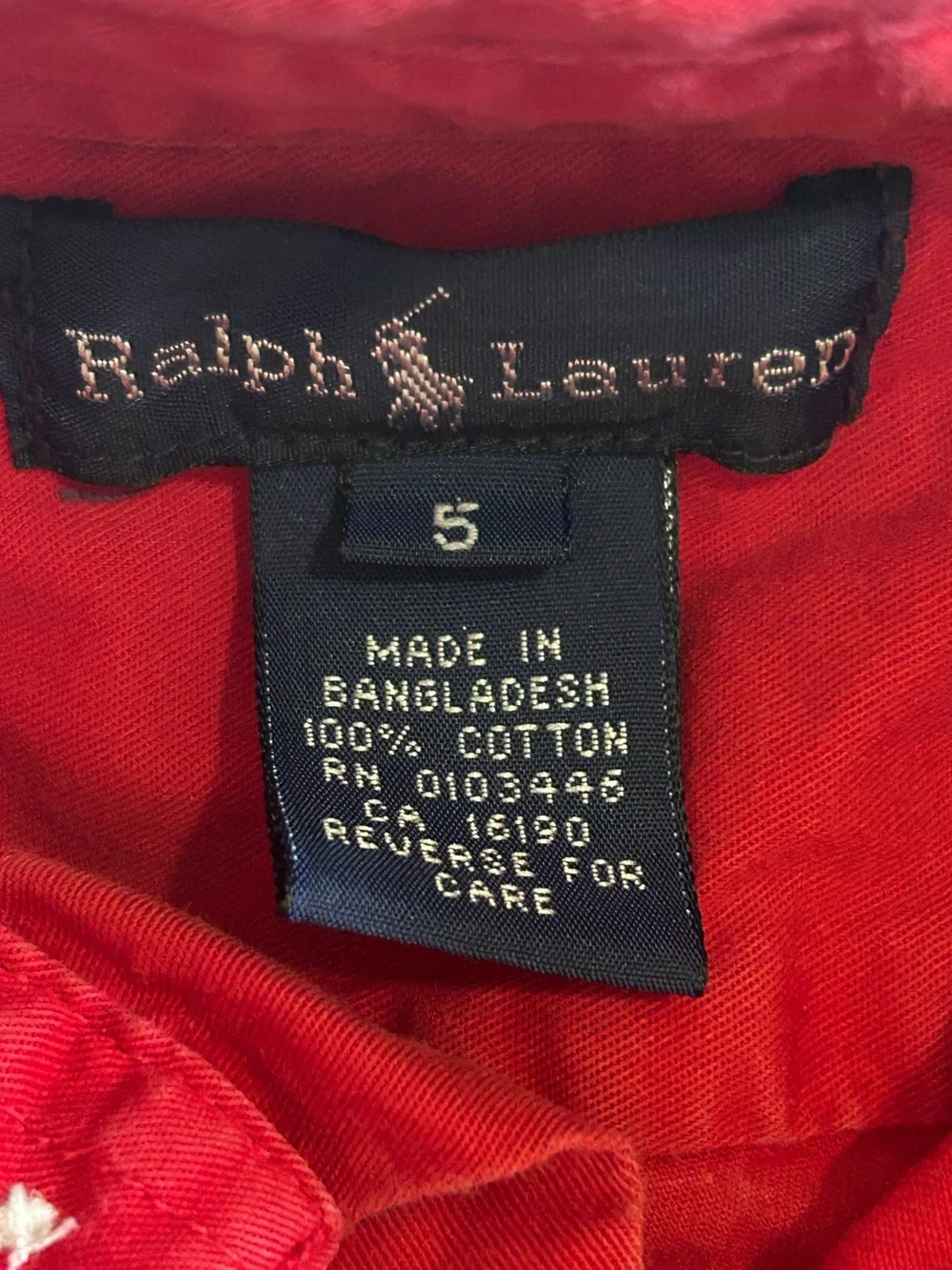 2 Ralph Lauren Boys Size 5 Preppy Button Down Shirts Plaid Red Kids 100% Cotton